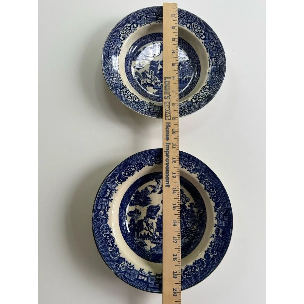Blue Willow 9 Inch Soup Salad Bowls Set Of 2 England See Photos & Description